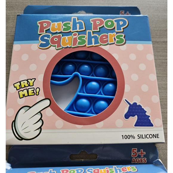 Push Pop Squishers (Lot Of 2) Unicorn Blue 5+ Stress Relief Toy Soft Relax - Picture 5 of 7